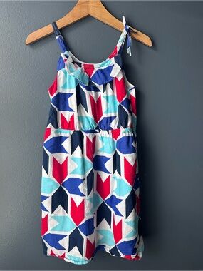 Gap kids dress Girls sundress Geometric Print Sundress Red, Navy & Aqua large